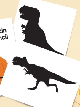 Free printable dinosaur pumpkin carving stencil