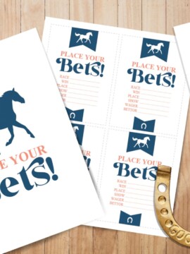 Free Printable Kentucky Derby Betting Cards