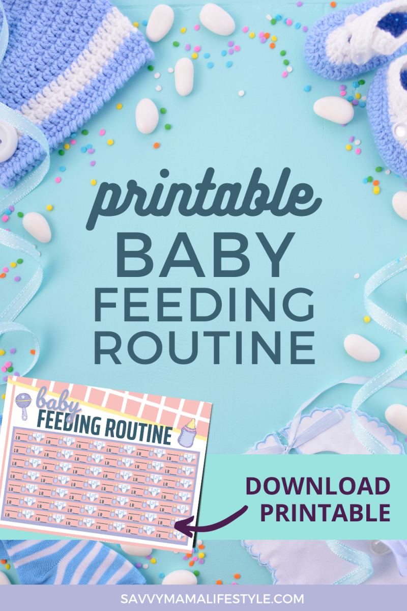 Download this FREE Printable Baby Feeding Tracker to keep note of which breast was used, diapers and the time (or ounces pumped).