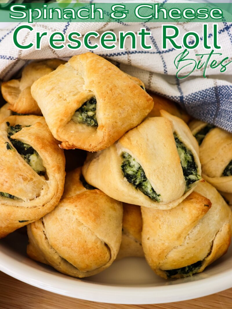 These spinach crescent roll appetizer bites are perfect when you need something elegant, but easy!