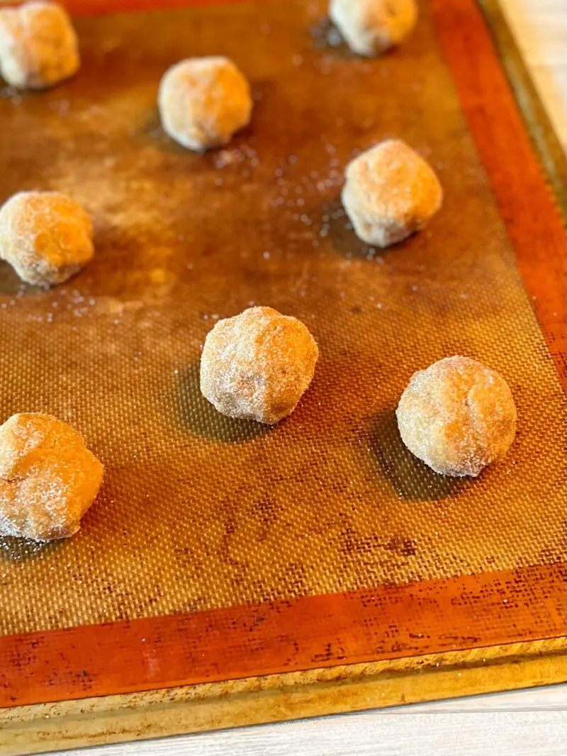 Pumpkin Snickerdoodle Cookies ready to bake