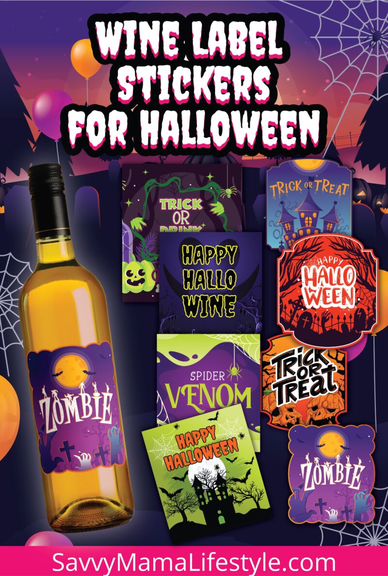 Print these FREE Halloween Wine Bottle Labels for your party!