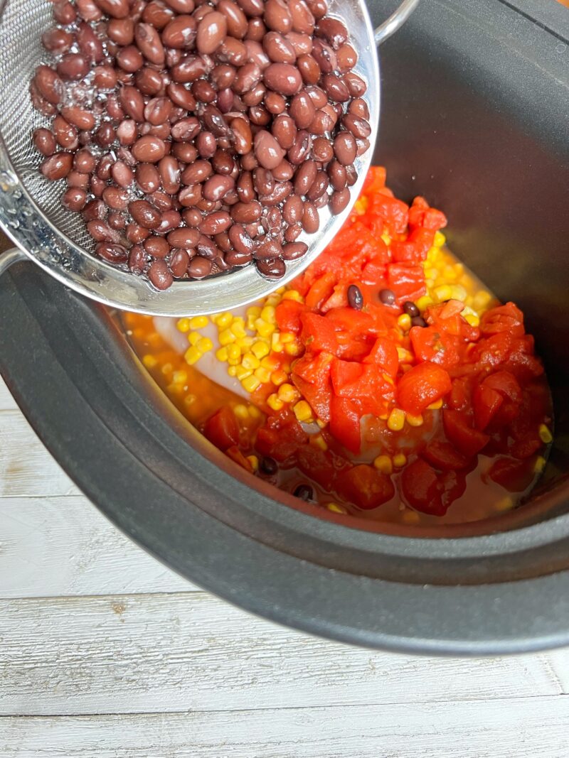 Adding black beans to slow cooker