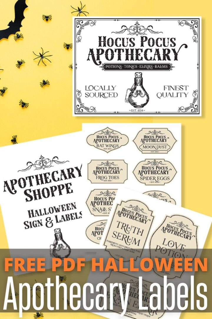 FREE Party Apothecary Halloween Labels