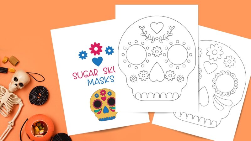 Dia de Los Muertos Printable Sugar Skull Masks