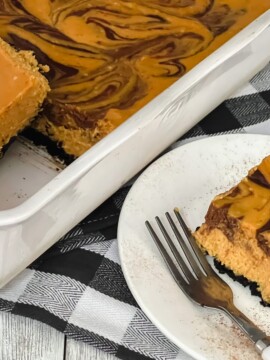 Pumpkin Chocolate Swirl Cheesecake Bars