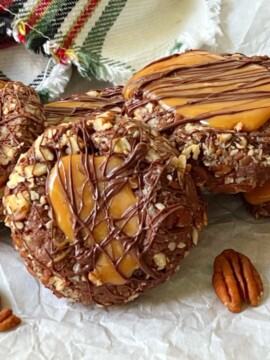 Chocolate Turtle Thumbprint Cookie Recipe