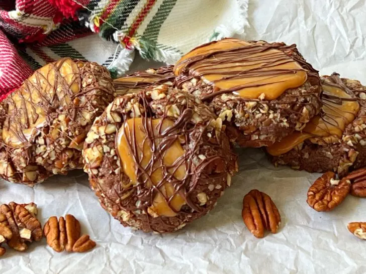 Chocolate Turtle Thumbprint Cookie Recipe