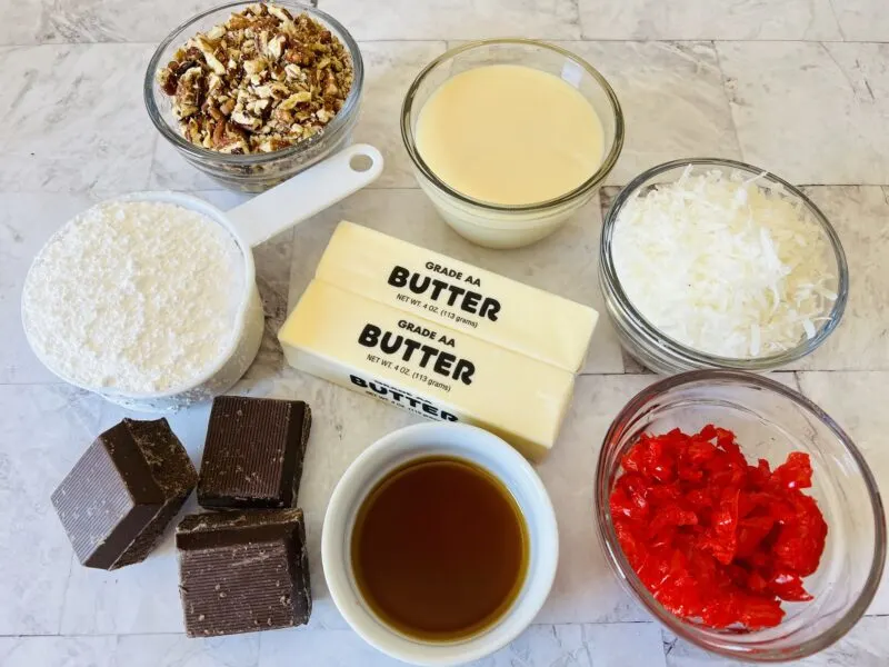 Cherry Coconut Pecan Candy Ingredients