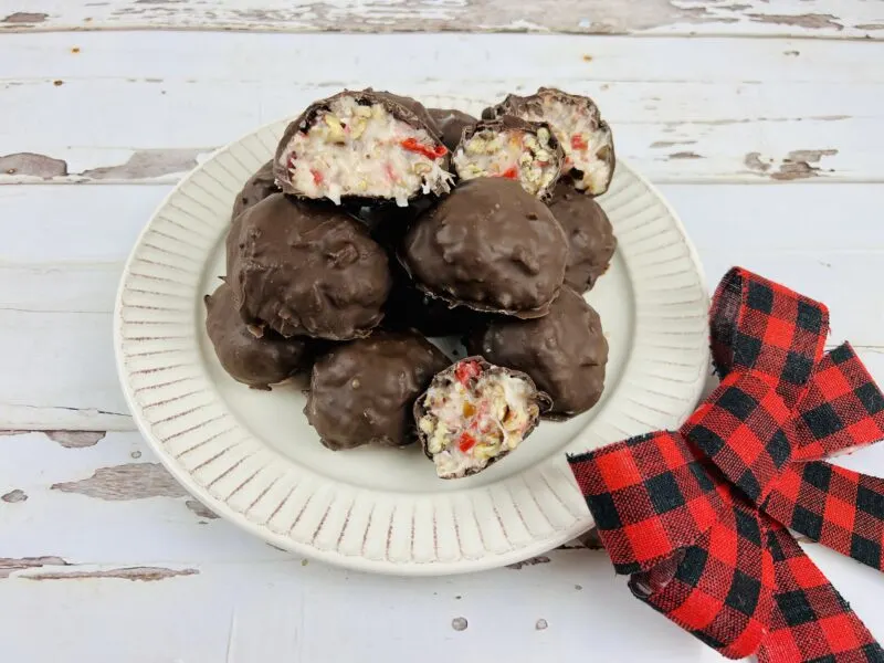 Christmas Candy with Coconut and Cherries