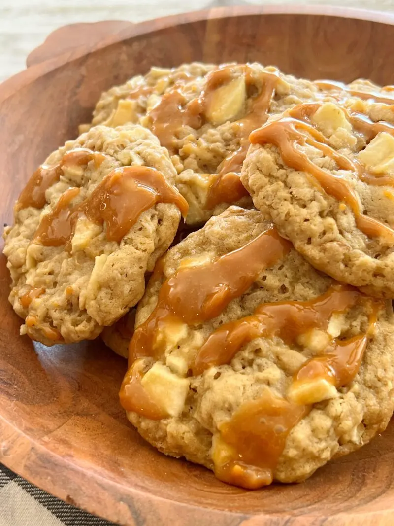 Sweet Caramel Apple Cookies are chewy