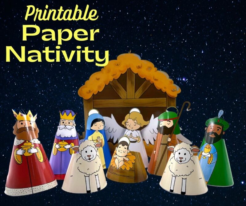 Printable Paper Nativity For Kids