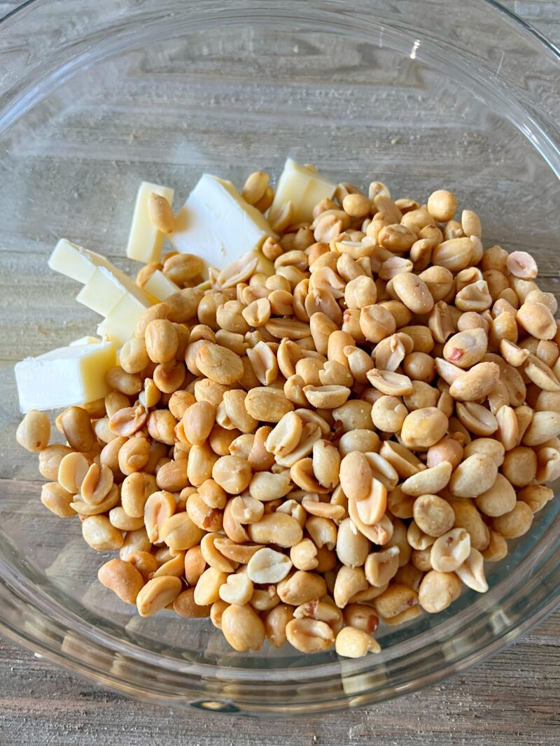 Peanuts and Unsalted Buter in Bowl