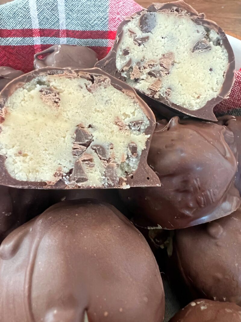 Inside view of cookie dough truffle