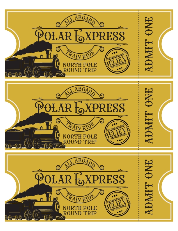 Polar Express Train Ticket examples