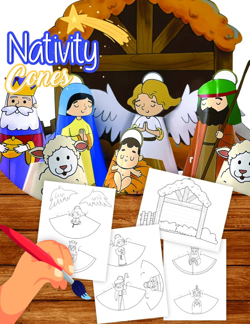 Free printable nativity for kids made out of paper