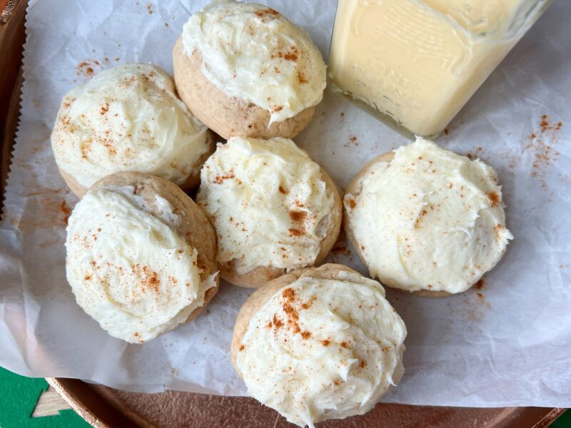 Christmas Frosted Eggnog Cookies