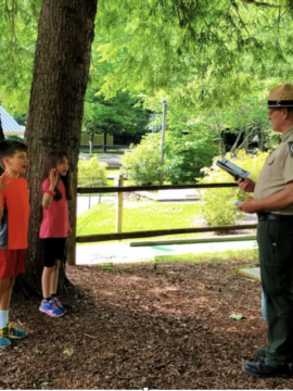 Taking the Georgia State Parks Junior Ranger Pledge
