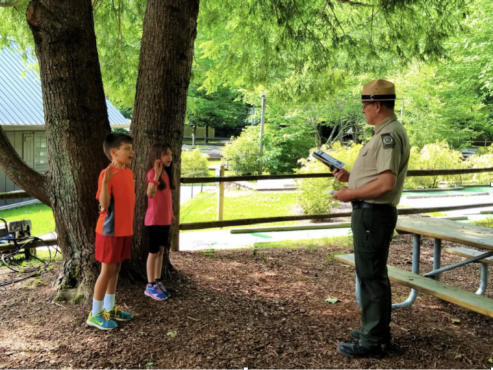 Taking the Georgia State Parks Junior Ranger Pledge