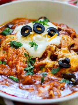 Slow Cooker Chicken Enchilada Stack Dinner Recipe