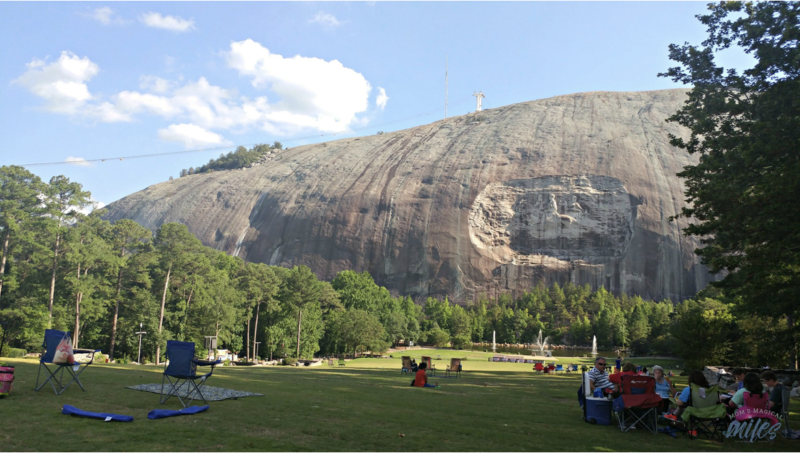 watching great laser show at Stone Mountain 