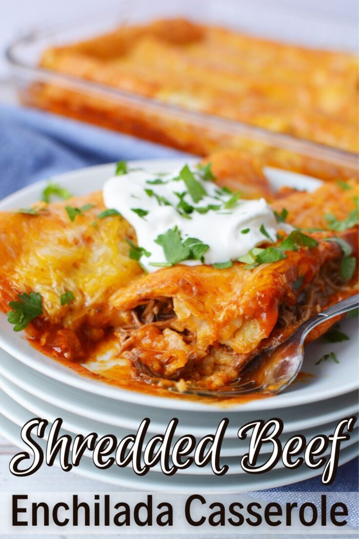 Mexican Shredded Beef Enchiladas Casserole
