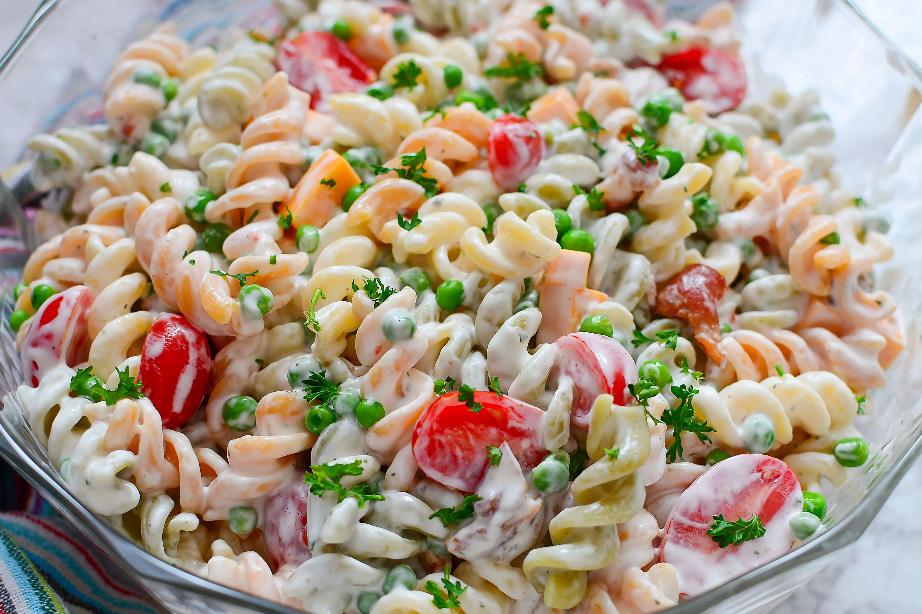 Creamy Tomato Bacon Pasta Salad