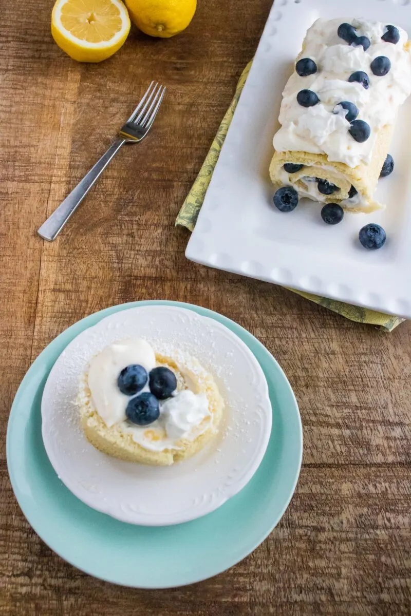 Lemon Blueberry Cake Roll Recipe