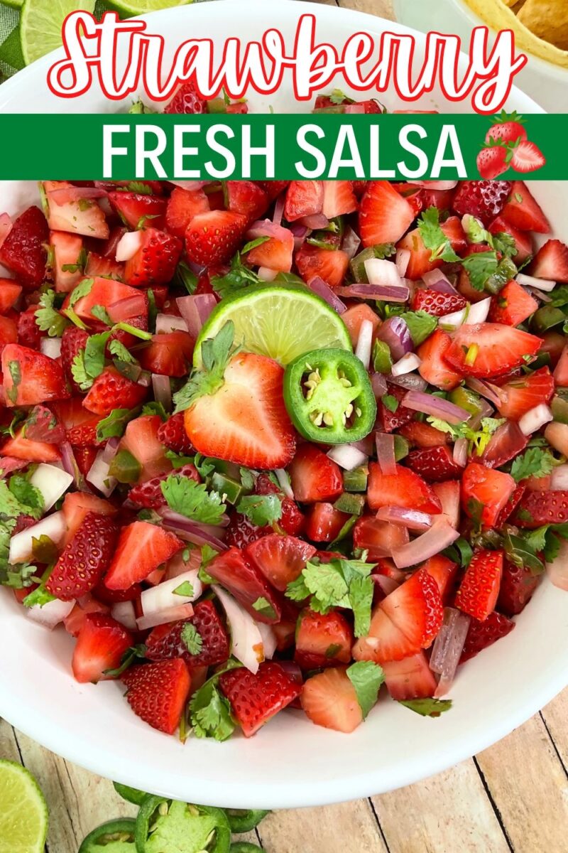 How to make fresh strawberry salsa for dipping.