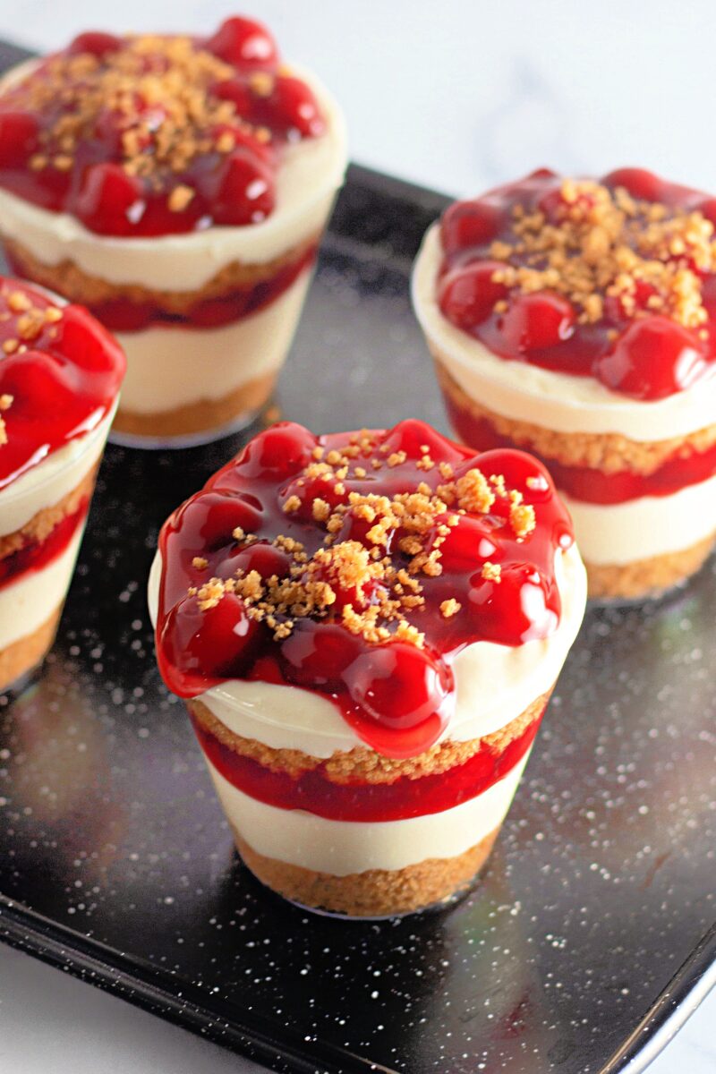 Miniature Cherry Cheesecake Trifle Cups