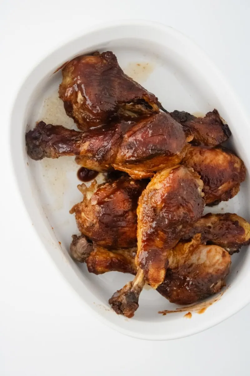 Cooked Slow Cooker BBQ chicken Legs
