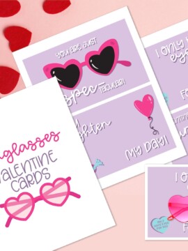 Printable Free Sunglass Valentine Cards For kids