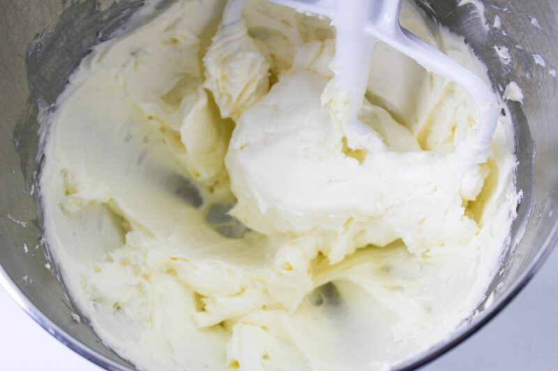 Making the vanilla buttercream frosting