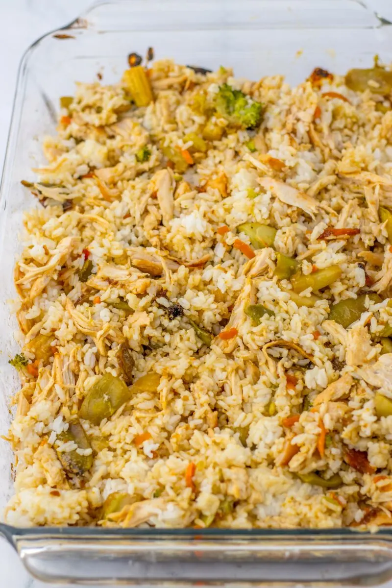 Shredded chicken with the rice
