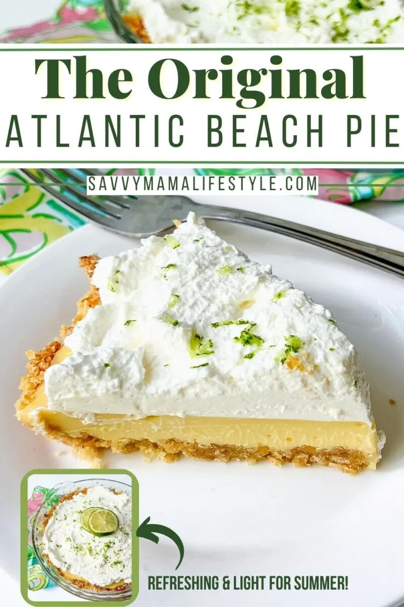 This is the Original Atlantic Beach Pie recipe! Made with a saltine cracker crust, lemon-lime custard filling and topped with whipped cream.