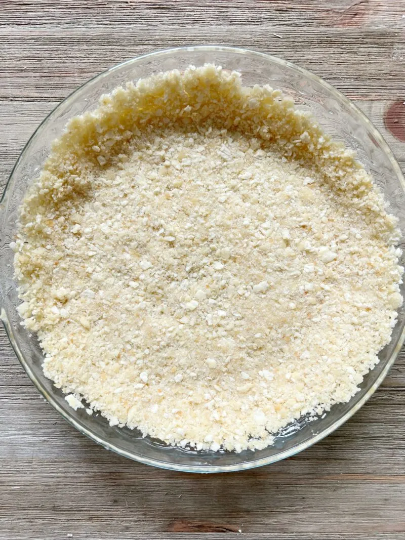 Making the pie crust in the pan
