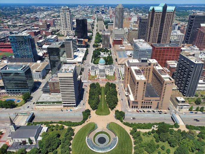 View of St. Louis from the Gateway Arch