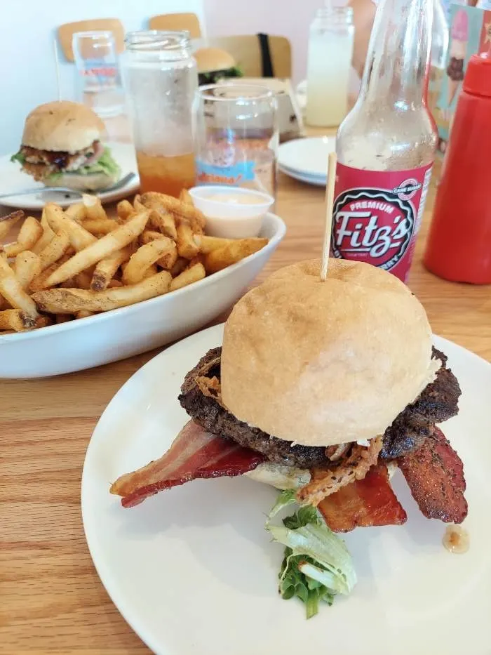 Burger and fries at Baileys' Range in St. Louis, MO