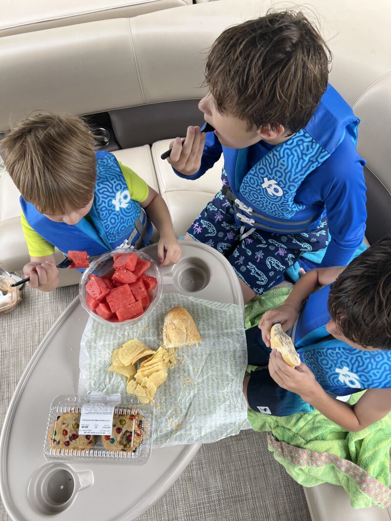 Bring everything you need onto the boat.