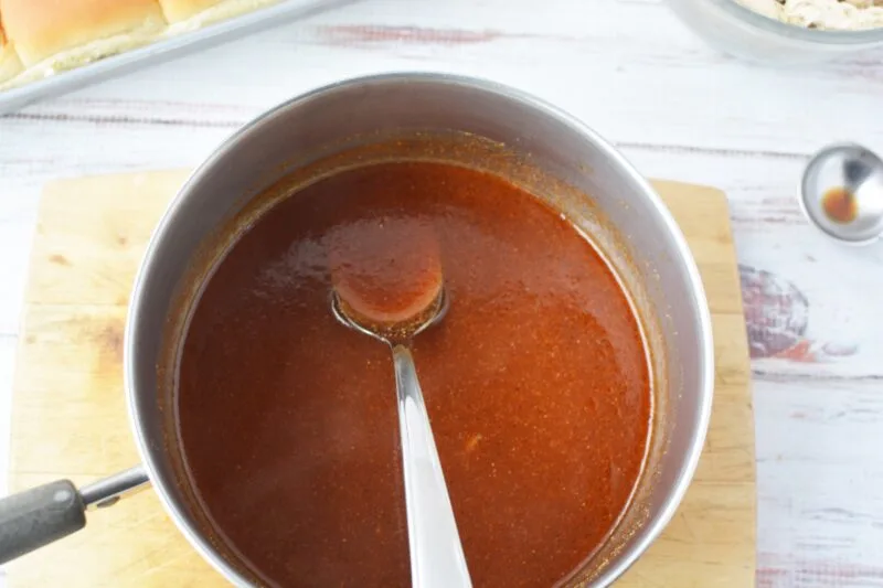 Making the homemade teriyaki sauce