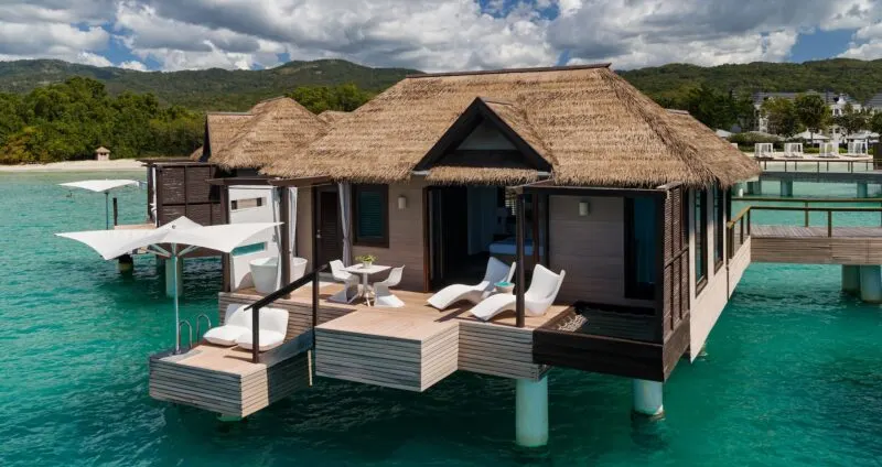 Sandals South Coast is famous for their overwater bungalows.