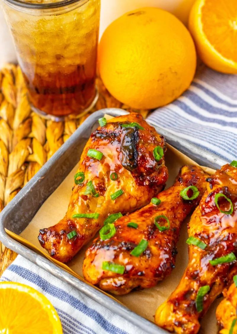 Citrus Glazed Chicken Legs with orange