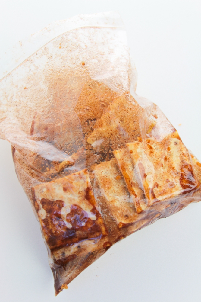 Coating the cinnamon sugar crackers