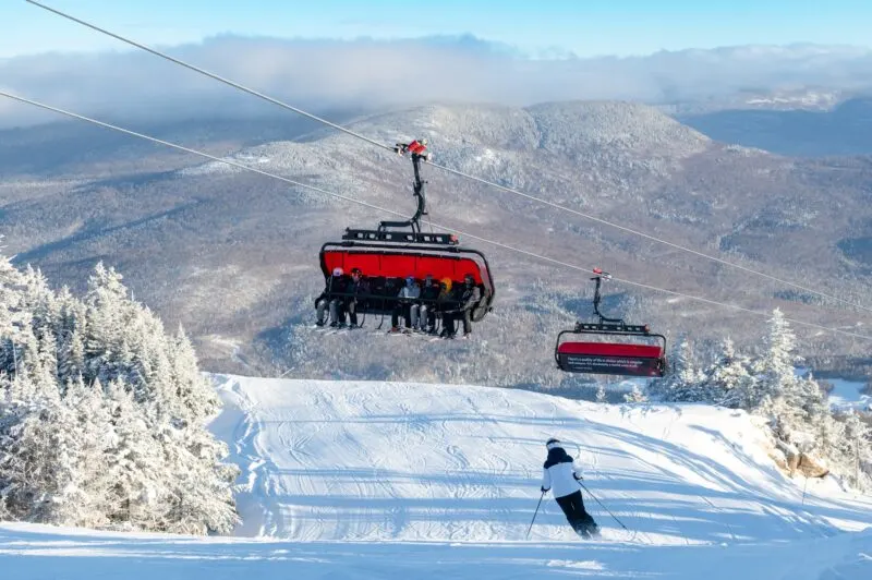 Enjoy the views while skiing at Sunday River in Maine.
