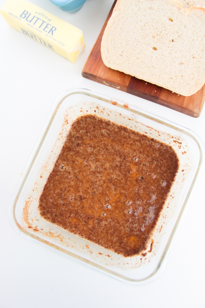 Adding the spices to the custard
