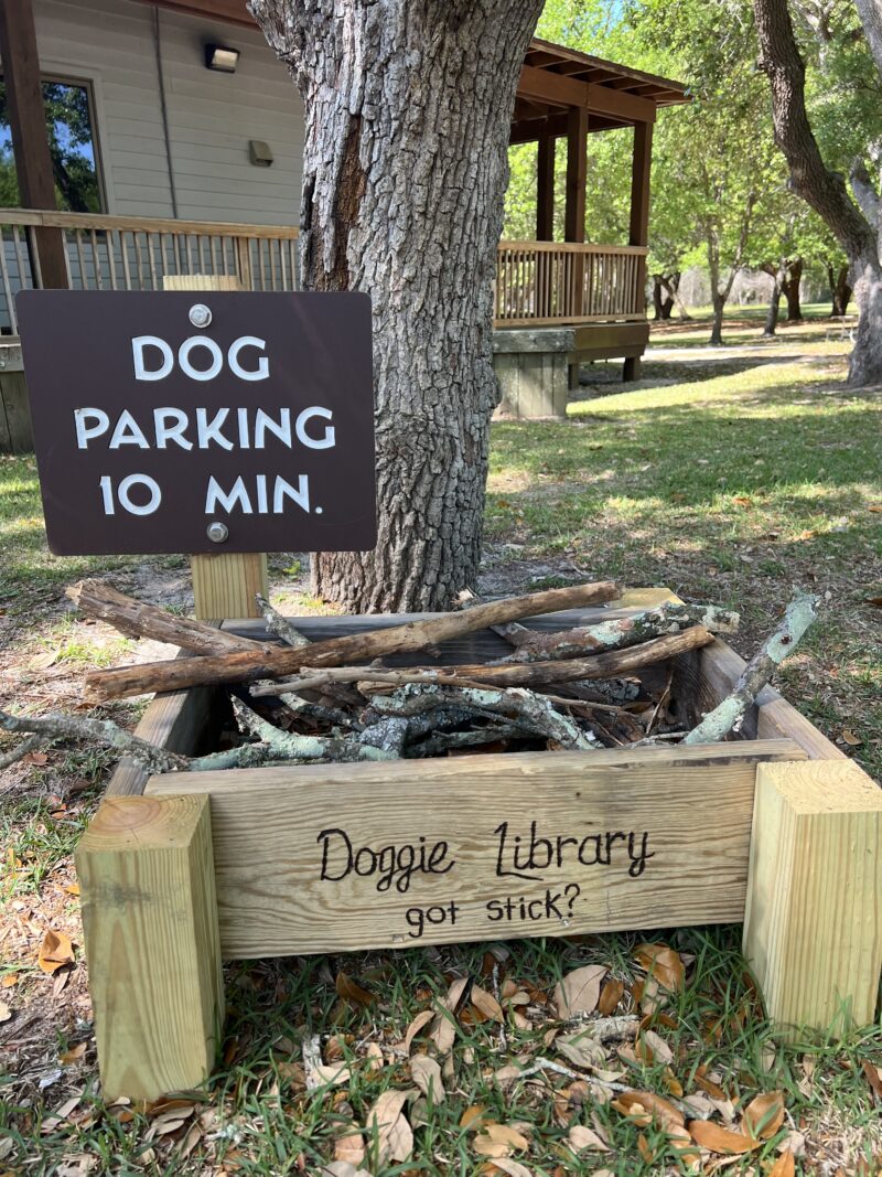 Hammocks Beach State Park offers dog sticks.