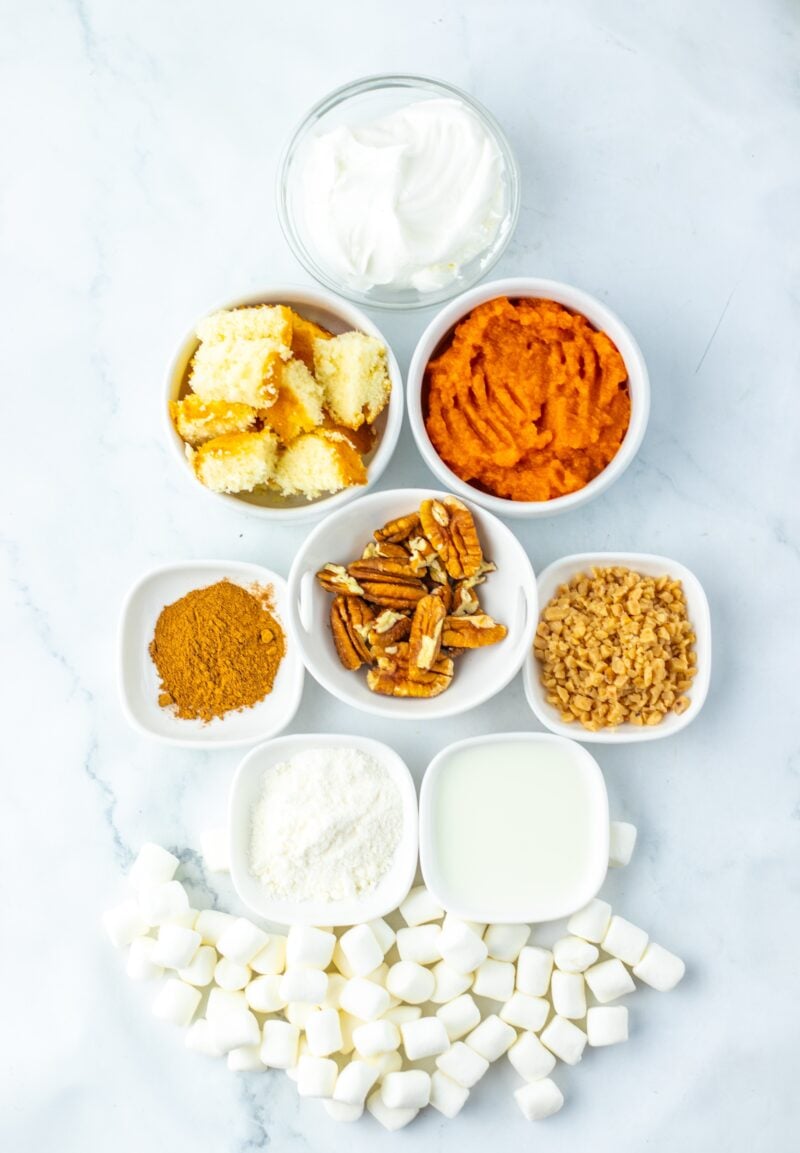 Pumpkin Fluff Dessert Salad ingredients