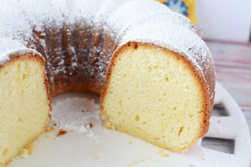 Cool the cake completely before serving and slicing.