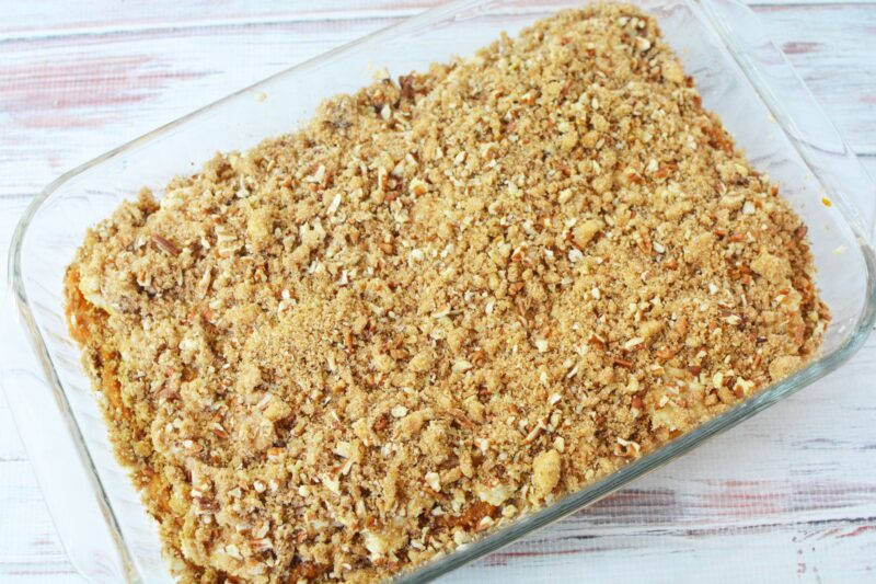 Cake ready to go into the oven
