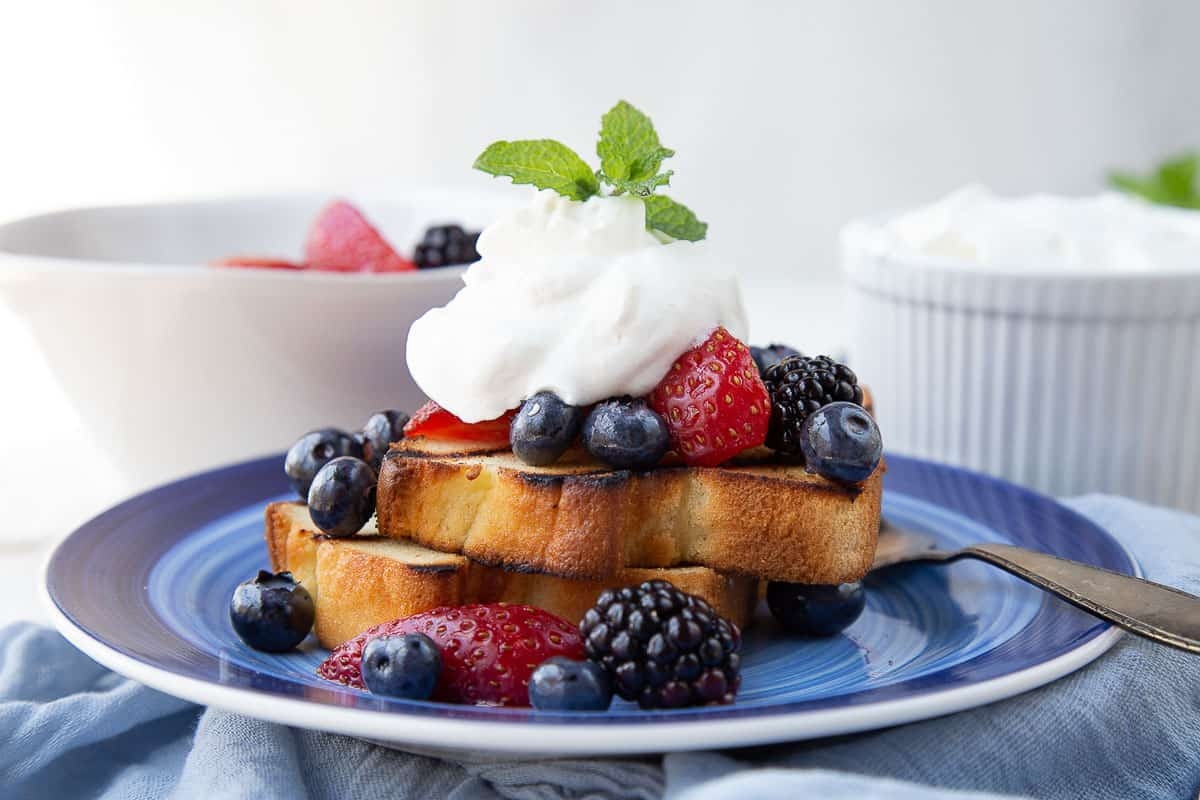 Grilled Pound Cake with Berries